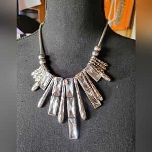 Source Unknown Silver‎ Radiant Fan Necklace
